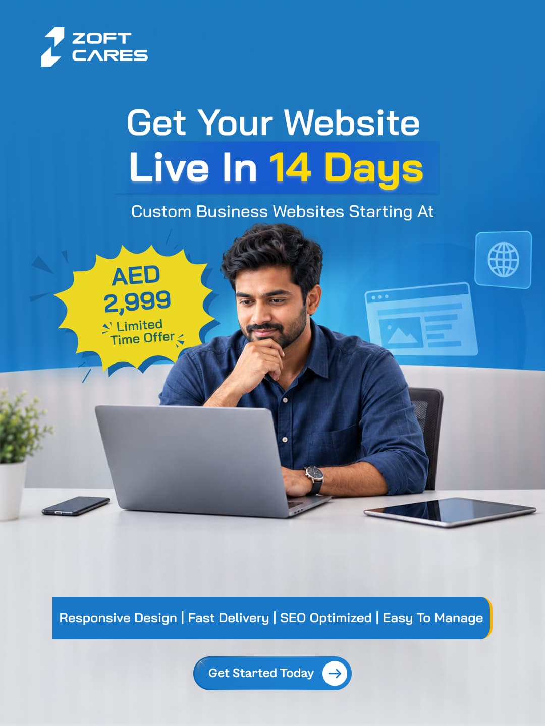 Get your website live in 14 days — starting at AED 2,999